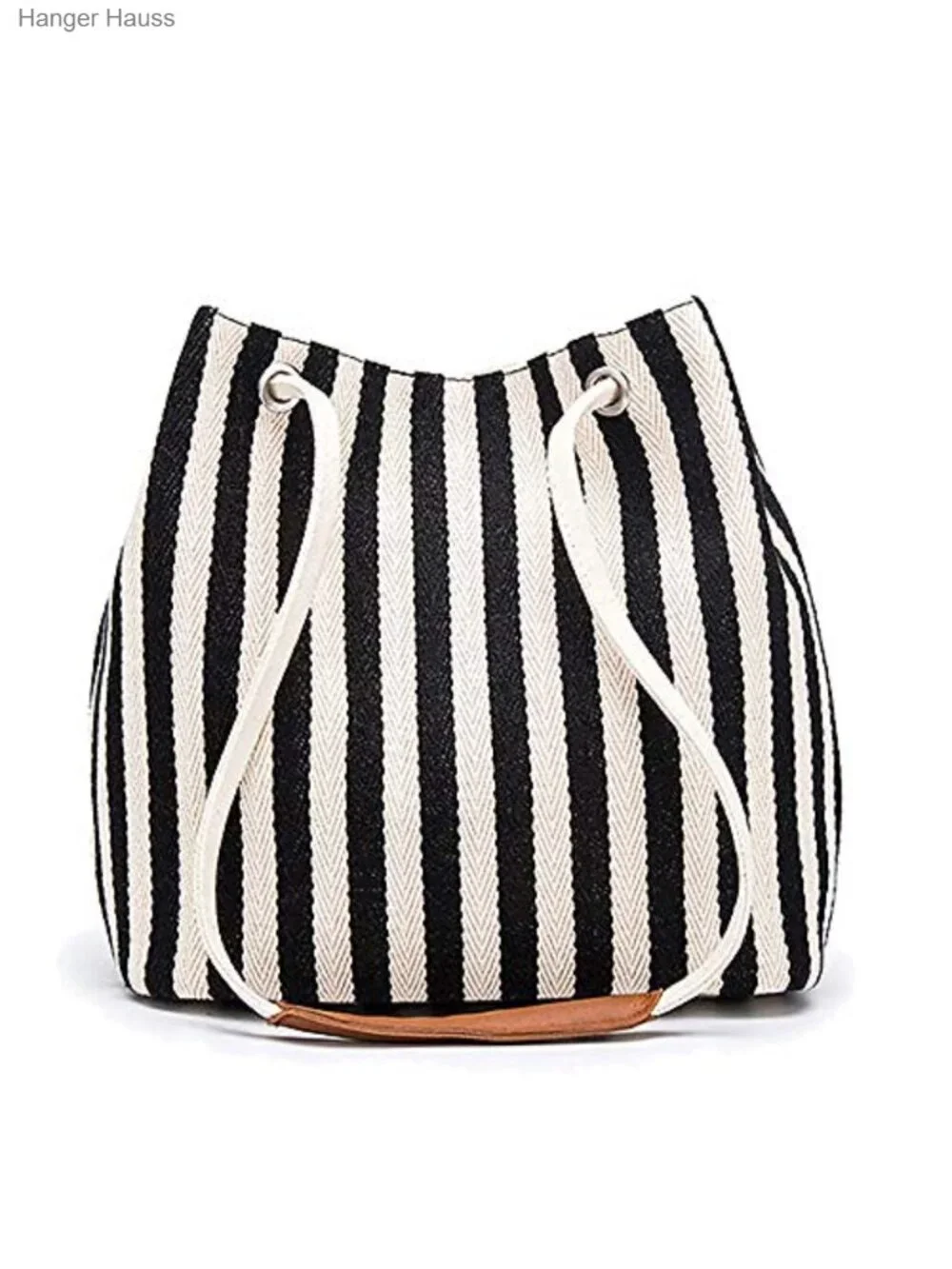 Canvas Summer Tote Bag Striped Hobo Purse with Adjustable Strap Shoulder